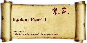 Nyakas Pamfil névjegykártya